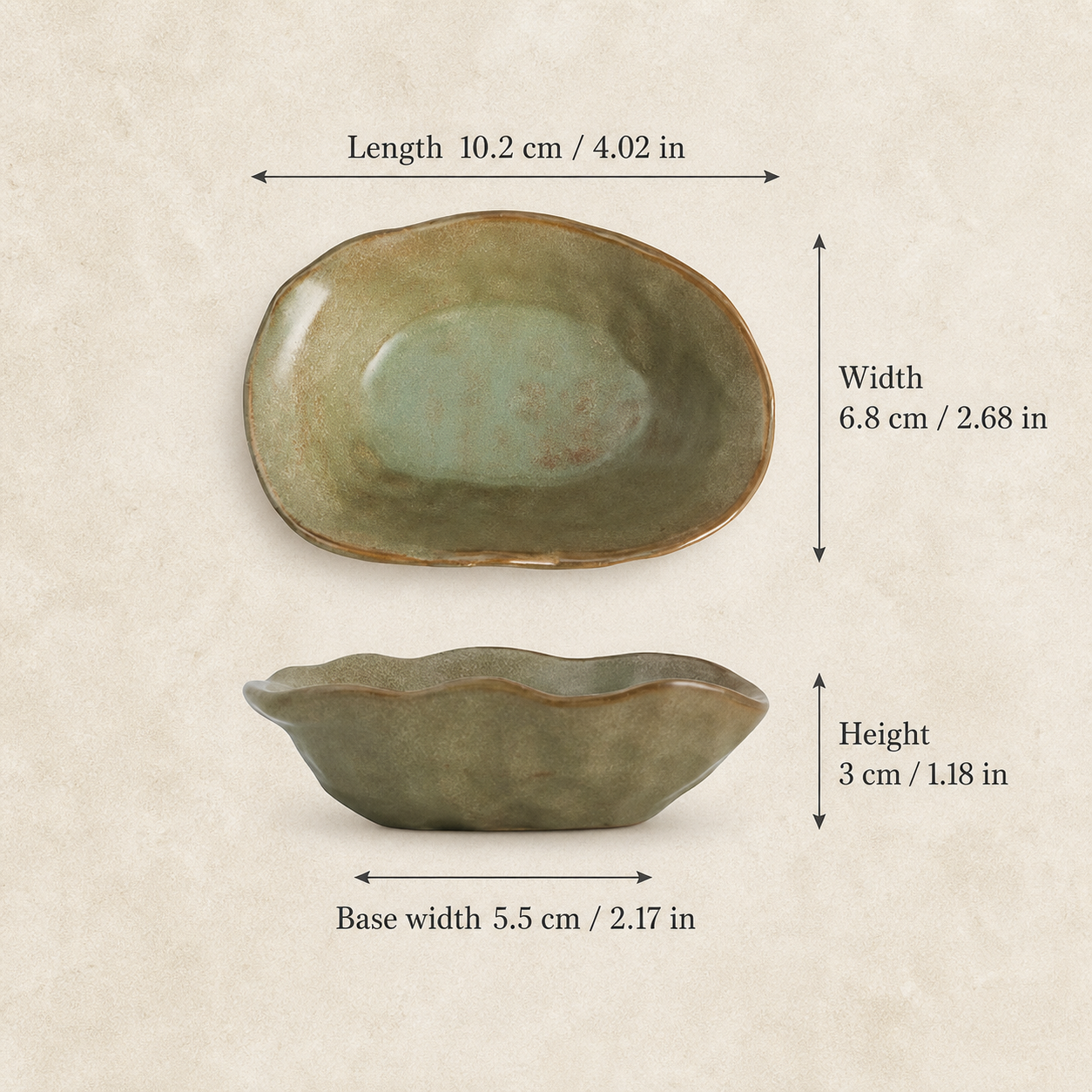 Japanese Ceramic Side Dish – 4 Inch Rustic Glazed Appetizer Bowl, Small Sauce Dish for Pickles, Snacks, Condiments & Sushi