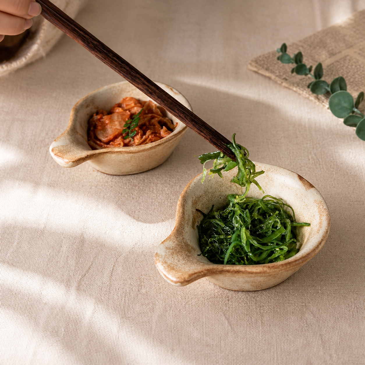 Japanese Ceramic Dipping Sauce Dish with Handle – Rustic Wabi Sabi Condiment Bowl