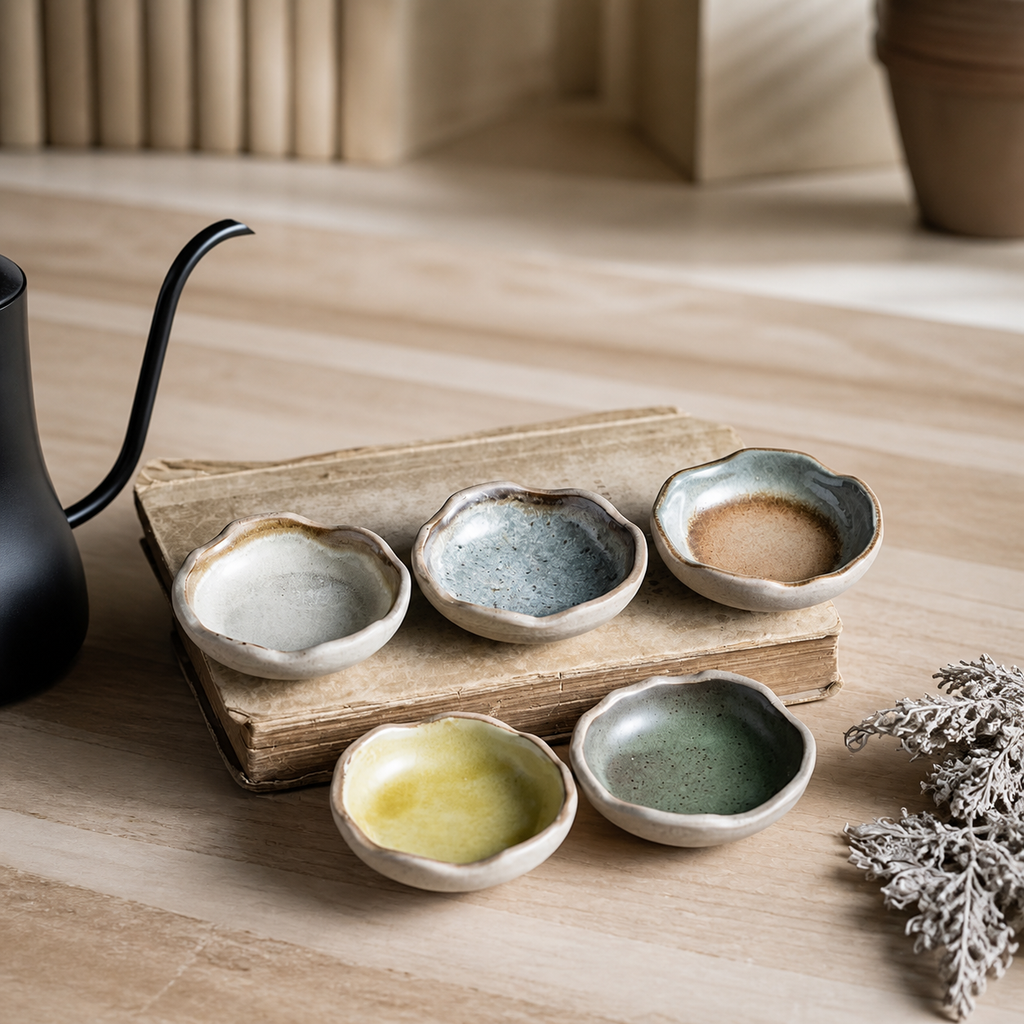 Japanese Ceramic Dipping Dish – 3.5 Inch Rustic Glazed Sauce Bowl, Small Condiment Dish for Soy Sauce, Appetizers & Snacks