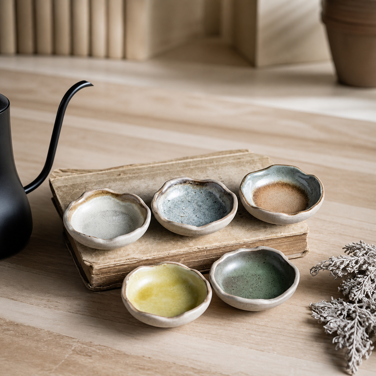 Japanese Ceramic Dipping Dish – 3.5 Inch Rustic Glazed Sauce Bowl, Small Condiment Dish for Soy Sauce, Appetizers & Snacks
