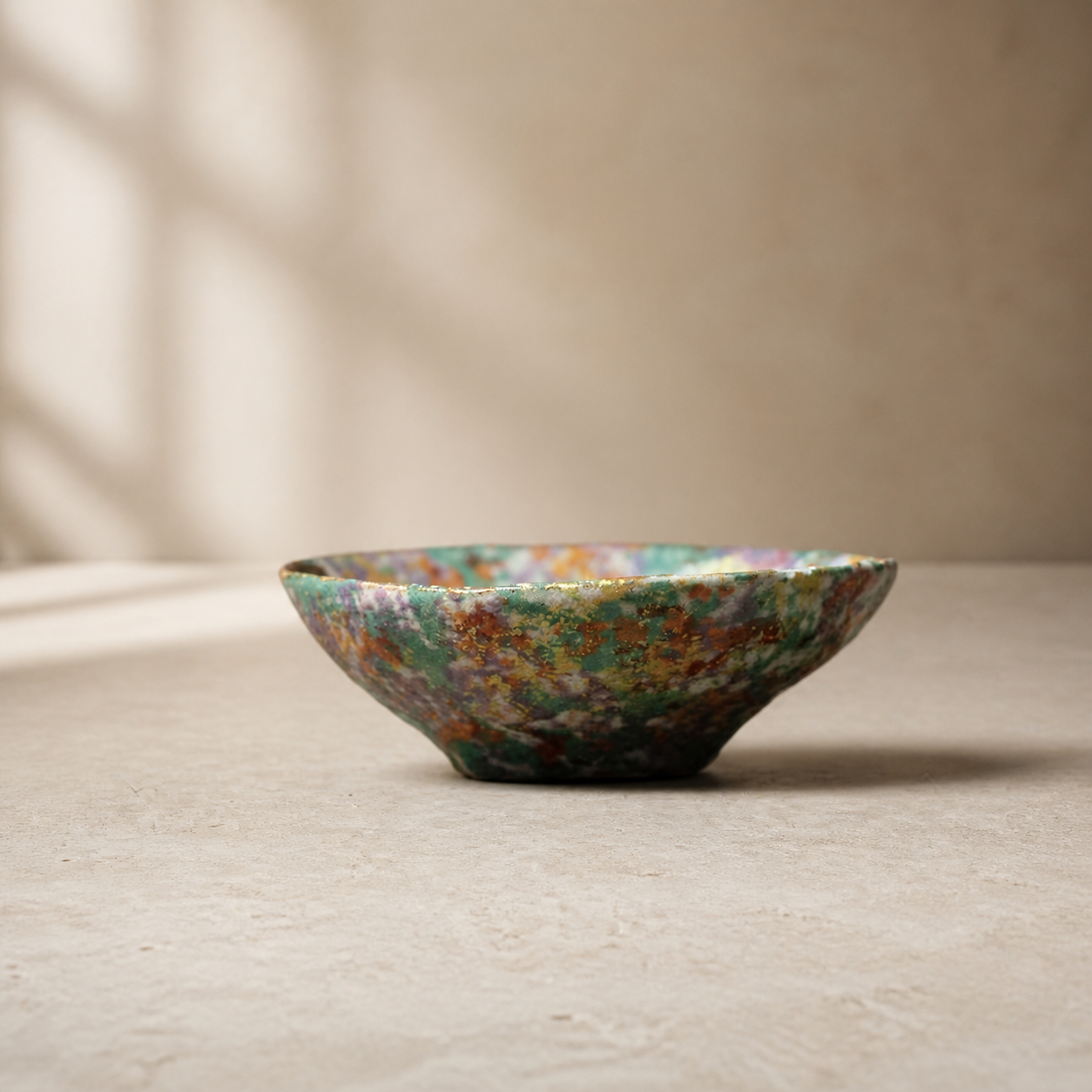 Vintage Kiln Glazed Gongfu Tea Cup – Colorful Rustic Ceramic Teacup 50ml