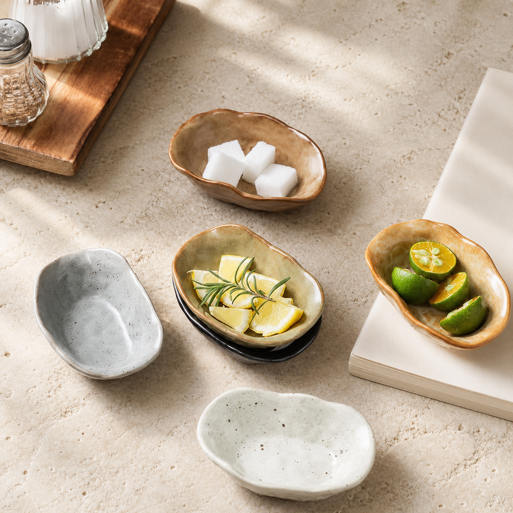 Japanese Ceramic Side Dish – 4 Inch Rustic Glazed Appetizer Bowl, Small Sauce Dish for Pickles, Snacks, Condiments & Sushi