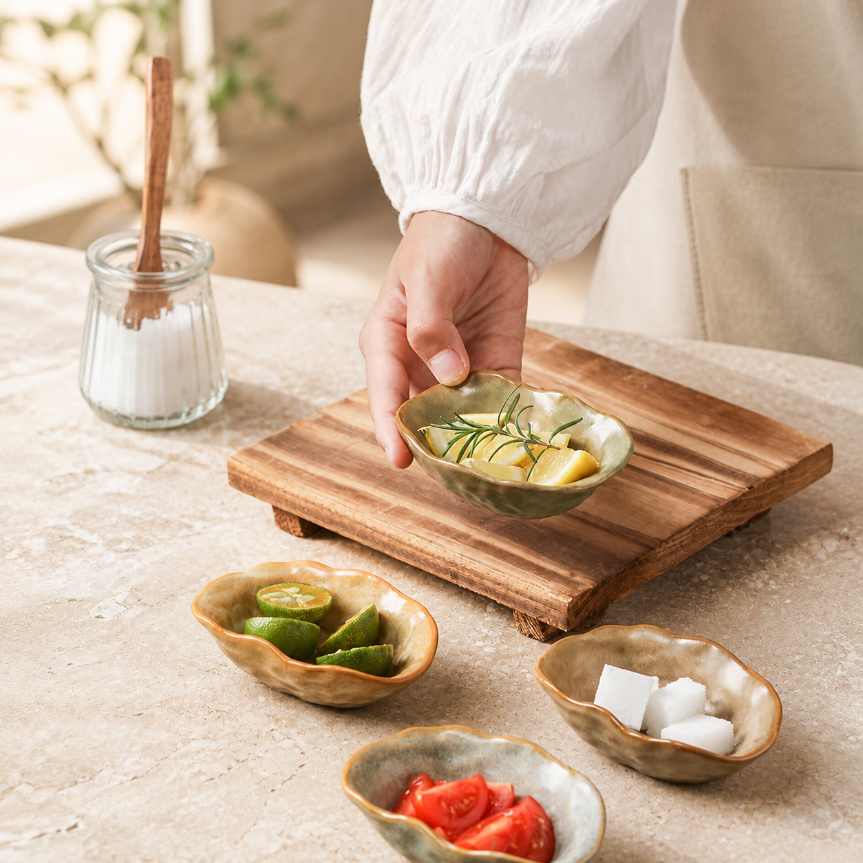 Japanese Ceramic Side Dish – 4 Inch Rustic Glazed Appetizer Bowl, Small Sauce Dish for Pickles, Snacks, Condiments & Sushi