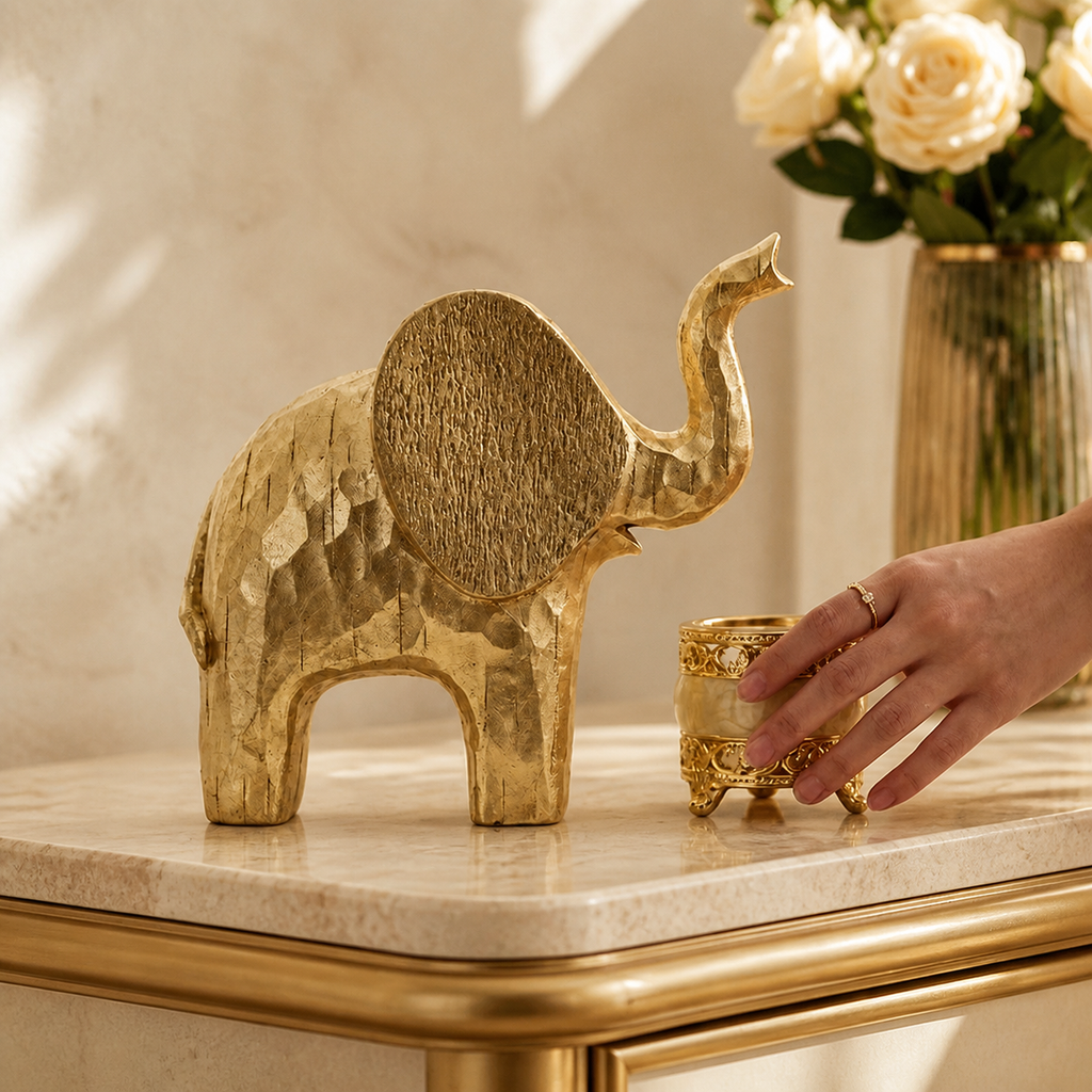 Vintage Gold Elephant Figurine